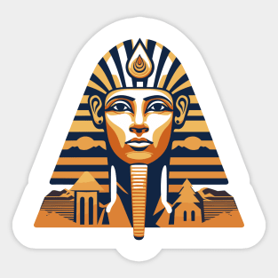 Modern Elegance: Ancient Egyptian Grandeur in Gold, Pyramids. Sticker